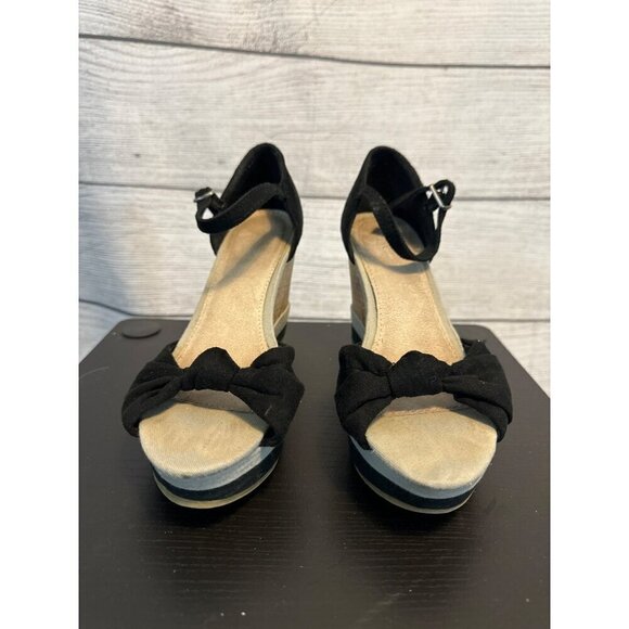 Old Navy Cork Wedge Sandals with Ankle Strap Size 8 - Picture 2 of 5